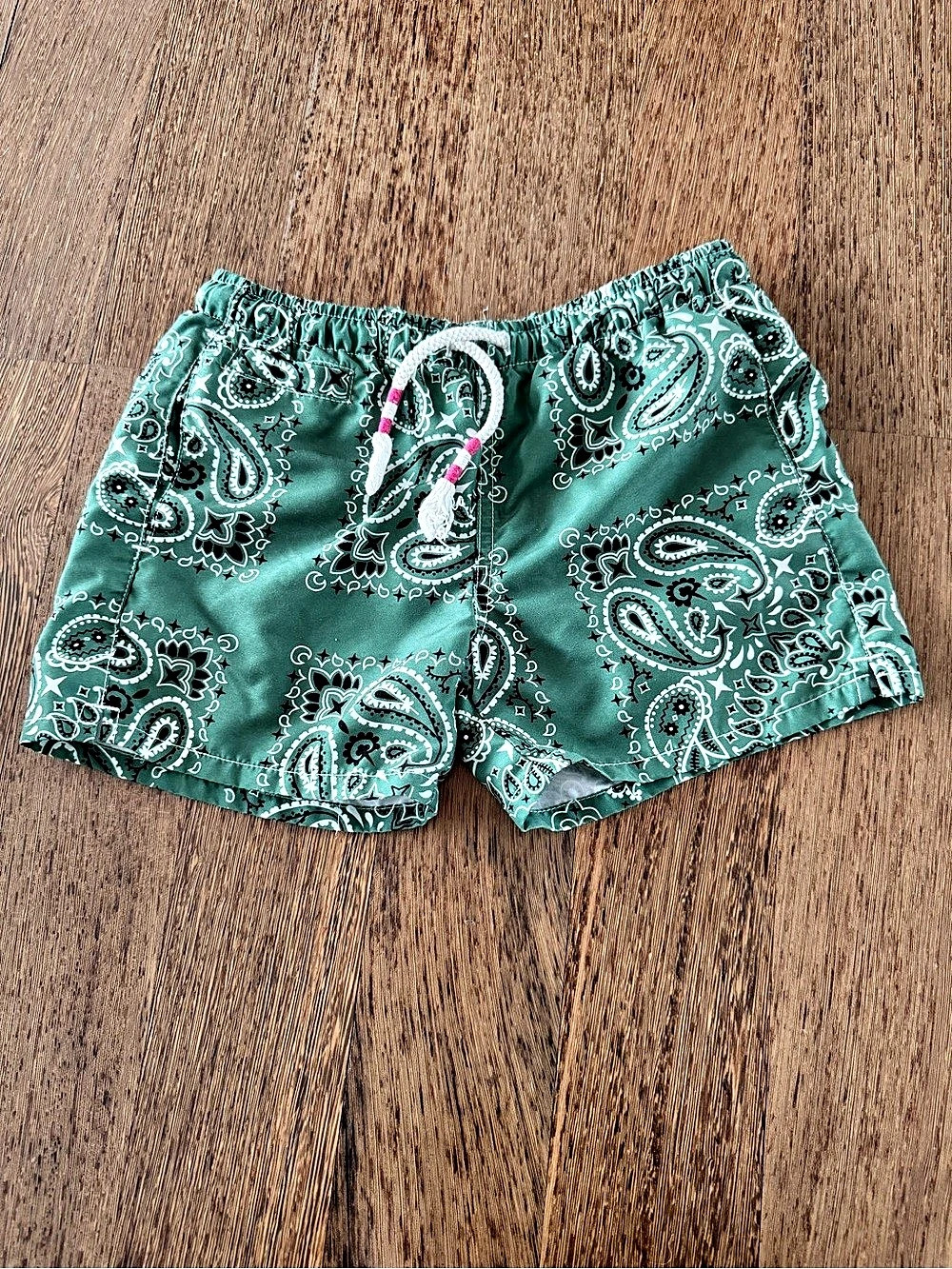 MC2 Saint Barth Boy Swim Shorts Green Paisley